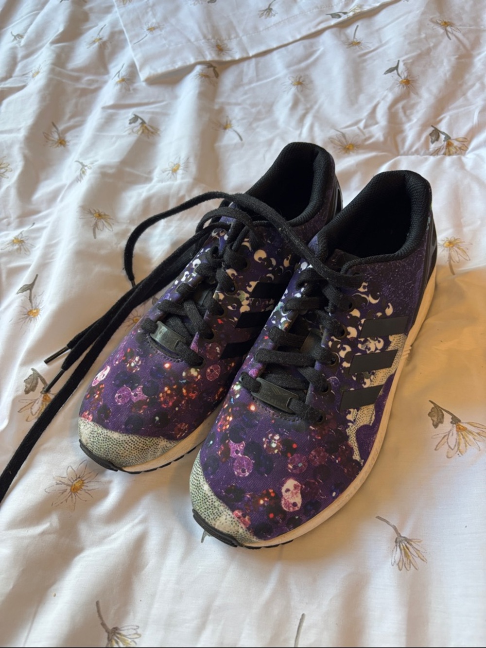 adidas Custom Purple Sequin Print Running Shoes with Black Accents